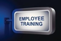 employee training words on billboard