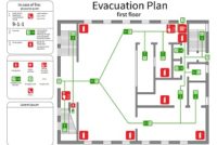 Evacuation route map, floor plan